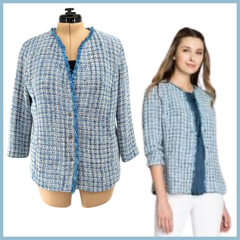 NIC+ZOE (Large - EUC) Blue Under the Sea Jacket